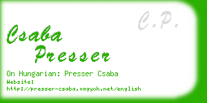 csaba presser business card
